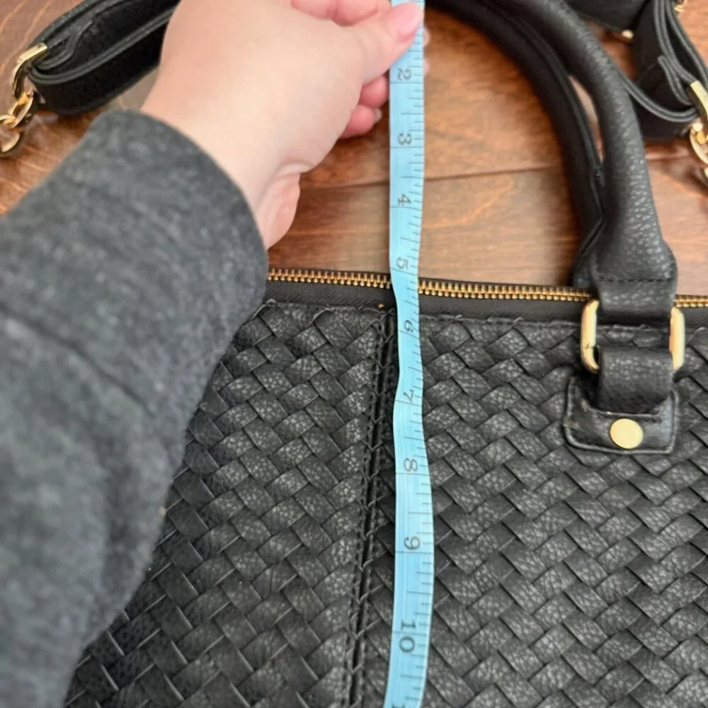 Deux Lux Varick Satchel Black Faux Leather Handbag